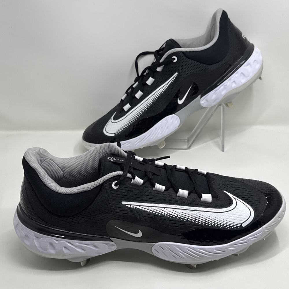 Nike Alpha Huarache Elite 4 Low Black Baseball Cleats DJ6521-011 Men's Size 15